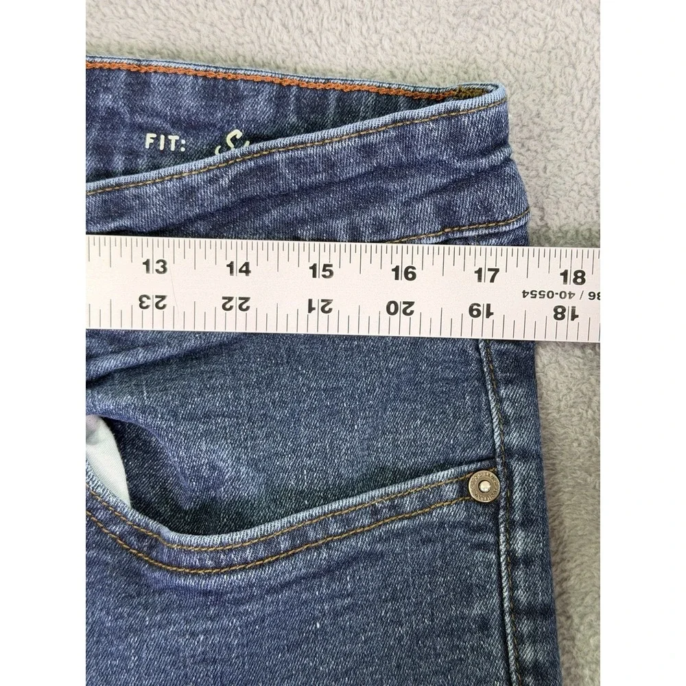 Eddie Bauer Jeans Mens 34x32 Blue Dark Wash Mid Rise Slim Fit‎ Straight Stretch